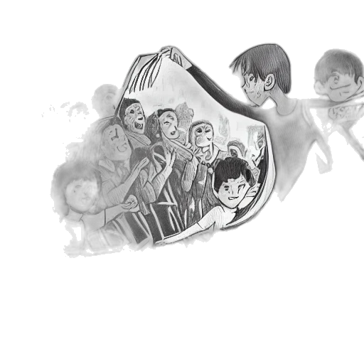 concept art, cartoon, comic book art, pencil sketch transparent PNG cut-out