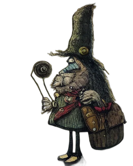 hat, staff, mask, concept art transparent PNG cut-out
