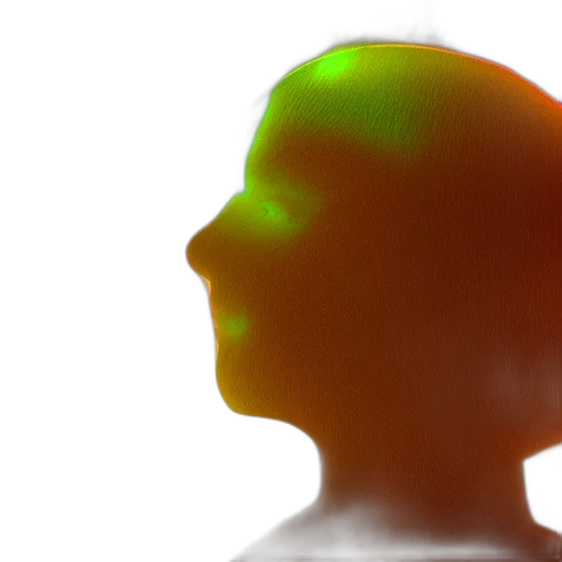 face, mask, hat, crown, 3d render, photorealistic, neon, psychonautistic transparent PNG cut-out