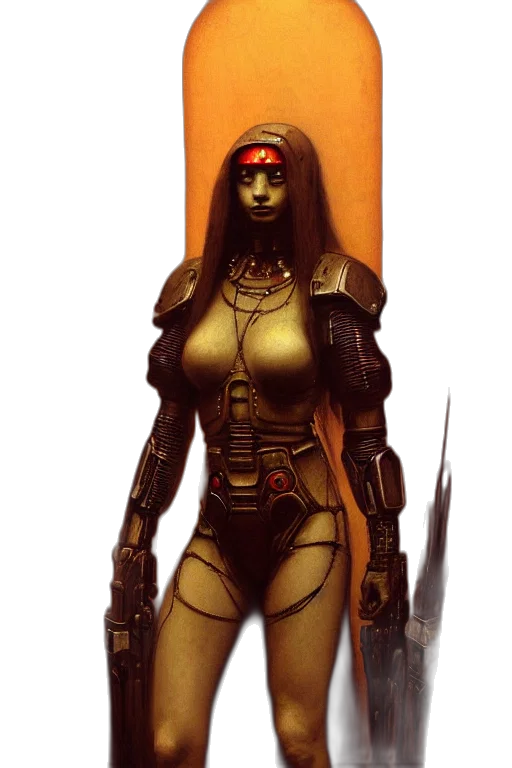 robot, concept art, comic book art, fantasy art transparent PNG cut-out