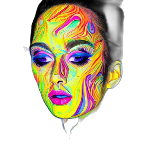 face, mask, creature, photorealistic transparent PNG cut-out