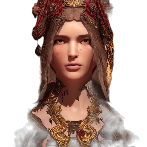 crown, face, jewelry, hat, fantasy art, concept art, photorealistic, oil painting transparent PNG cut-out