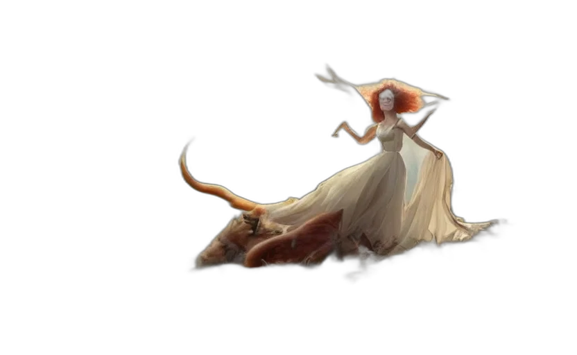 dragon, creature, dress, animal, concept art, fantasy art, photorealistic, watercolor transparent PNG cut-out