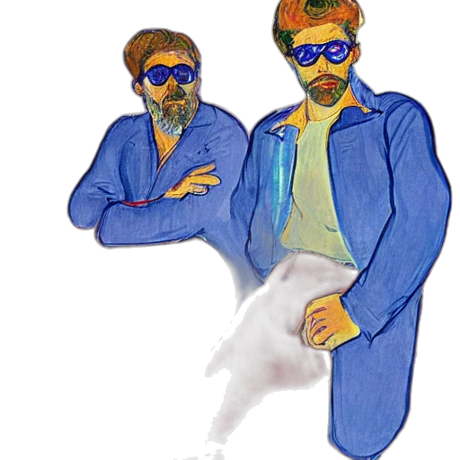 jacket, concept art, watercolor, cartoon, vaporwave, blue, neon, hip transparent PNG cut-out