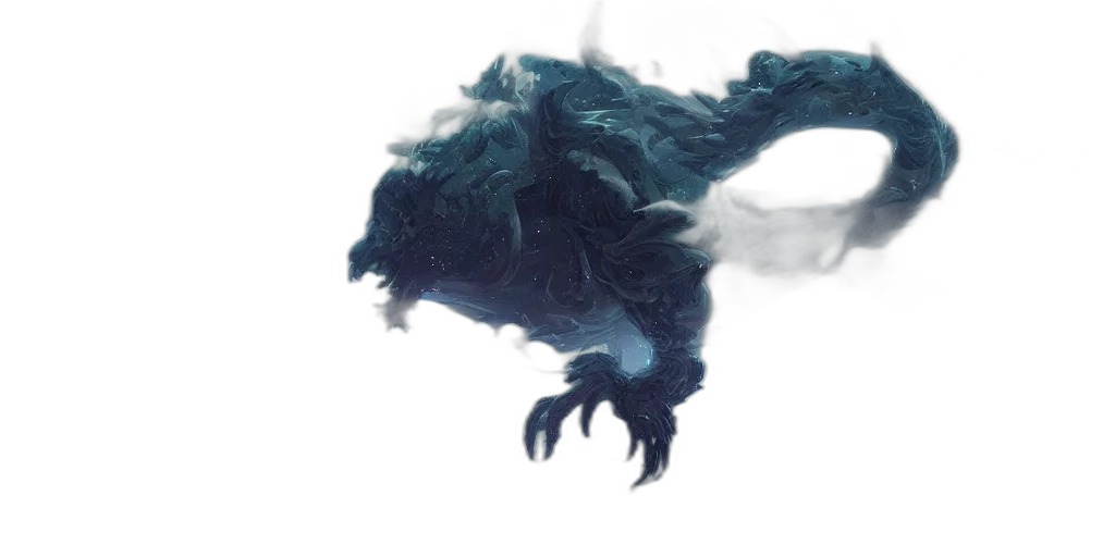 dragon, hair, creature, mask, concept art, 3d render, fantasy art, photorealistic transparent PNG cut-out