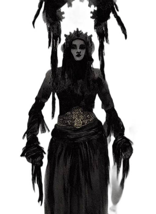 staff, creature, mask, dress, concept art, fantasy art, comic book art, pixel art transparent PNG cut-out