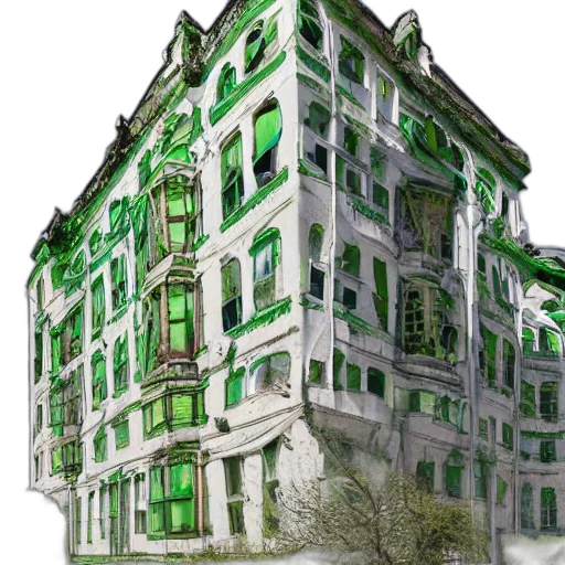 building, concept art, 3d render, photorealistic transparent PNG cut-out