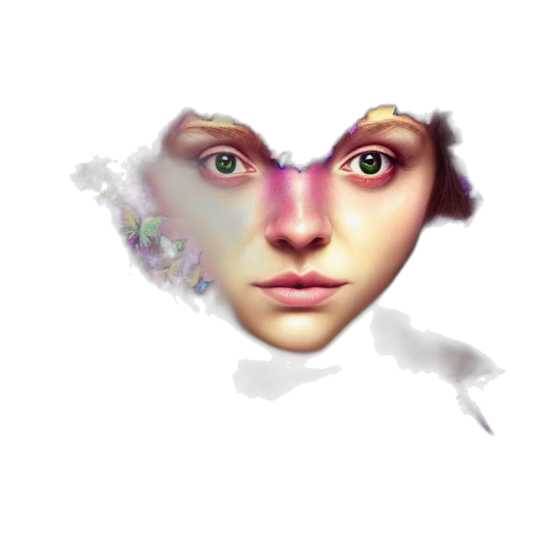 face, mask, creature, crown, photorealistic, concept art, fantasy art, watercolor transparent PNG cut-out