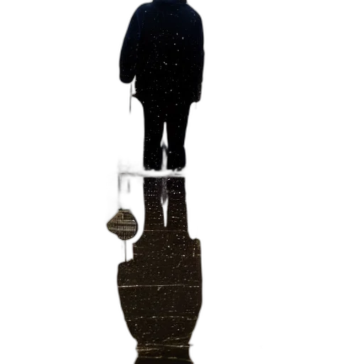 staff, umbrella, jacket, robot, concept art, 3d render, pixel art, man transparent PNG cut-out