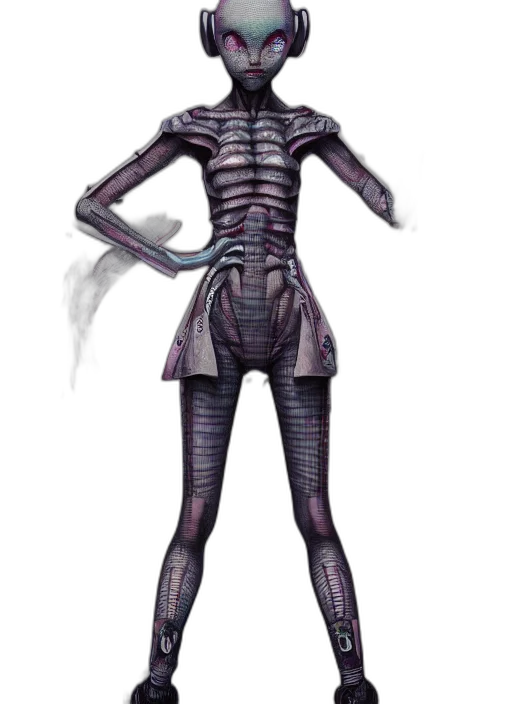 robot, creature, staff, dress transparent PNG cut-out