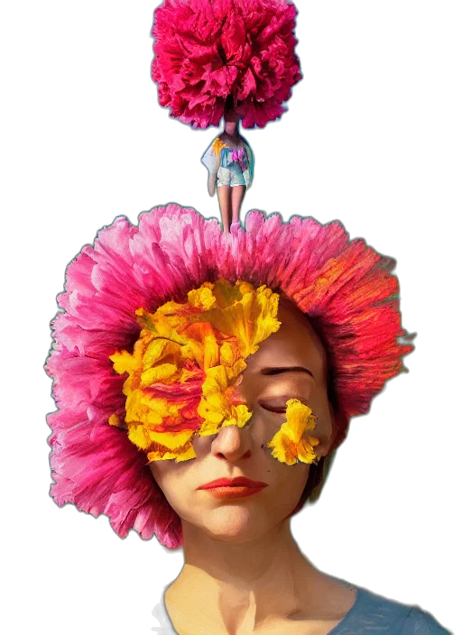 mask, face, crown, flower transparent PNG cut-out