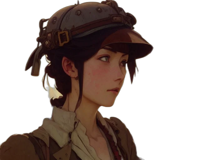 hat, staff, face, crown, concept art, anime, fantasy art, photorealistic transparent PNG cut-out