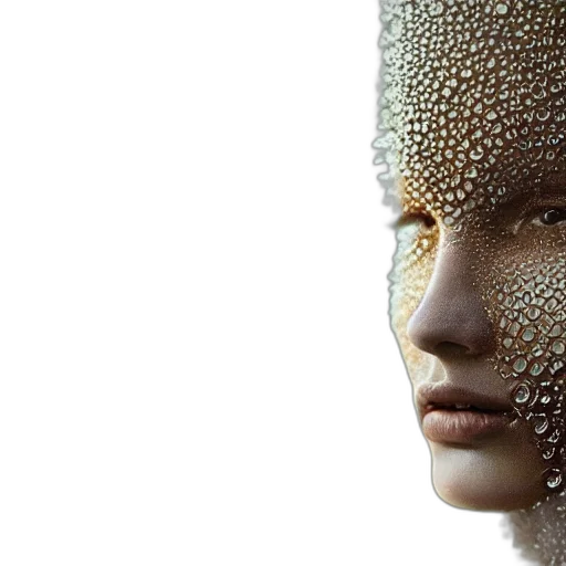 mask, face, jewelry, robot, photorealistic, 3d render, cyberpunk, concept art transparent PNG cut-out