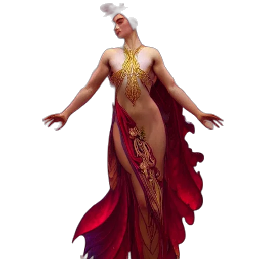 dress, concept art, fantasy art, 3d render, pixel art, beautiful, orchid, phoenix transparent PNG cut-out
