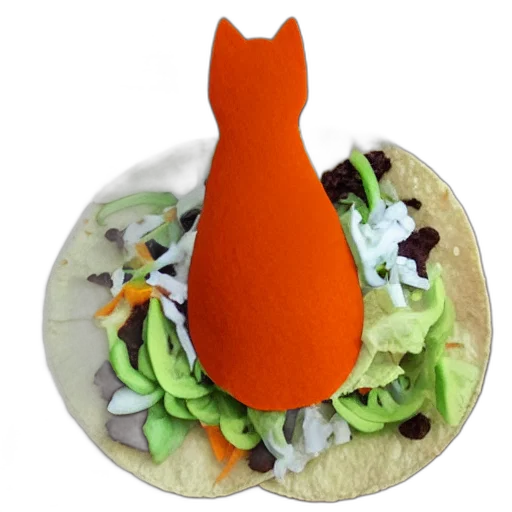 hat, food, dress, animal, orange, cat, inside, taco transparent PNG cut-out