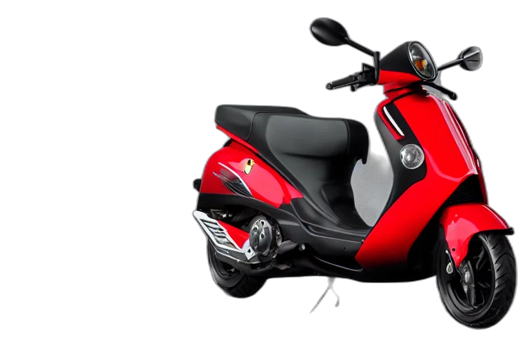 3d render, photorealistic, scooter, designed, produced, ferrari transparent PNG cut-out