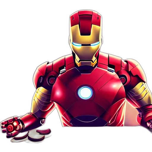 robot, comic book art, 3d render, concept art, pixel art, iron, man, without transparent PNG cut-out