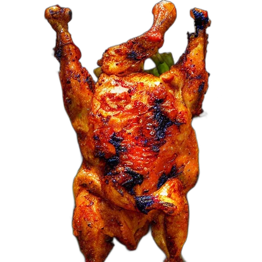 food, animal, creature, photorealistic, 3d render, fire, chicken transparent PNG cut-out