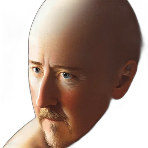 face, mask, hat, hair, photorealistic, 3d render, concept art, oil painting transparent PNG cut-out