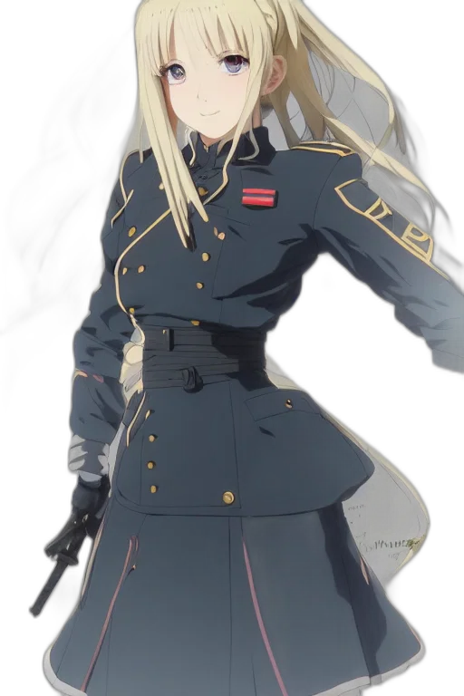 jacket, staff, weapon, dress, anime, concept art, cartoon, 3d render transparent PNG cut-out