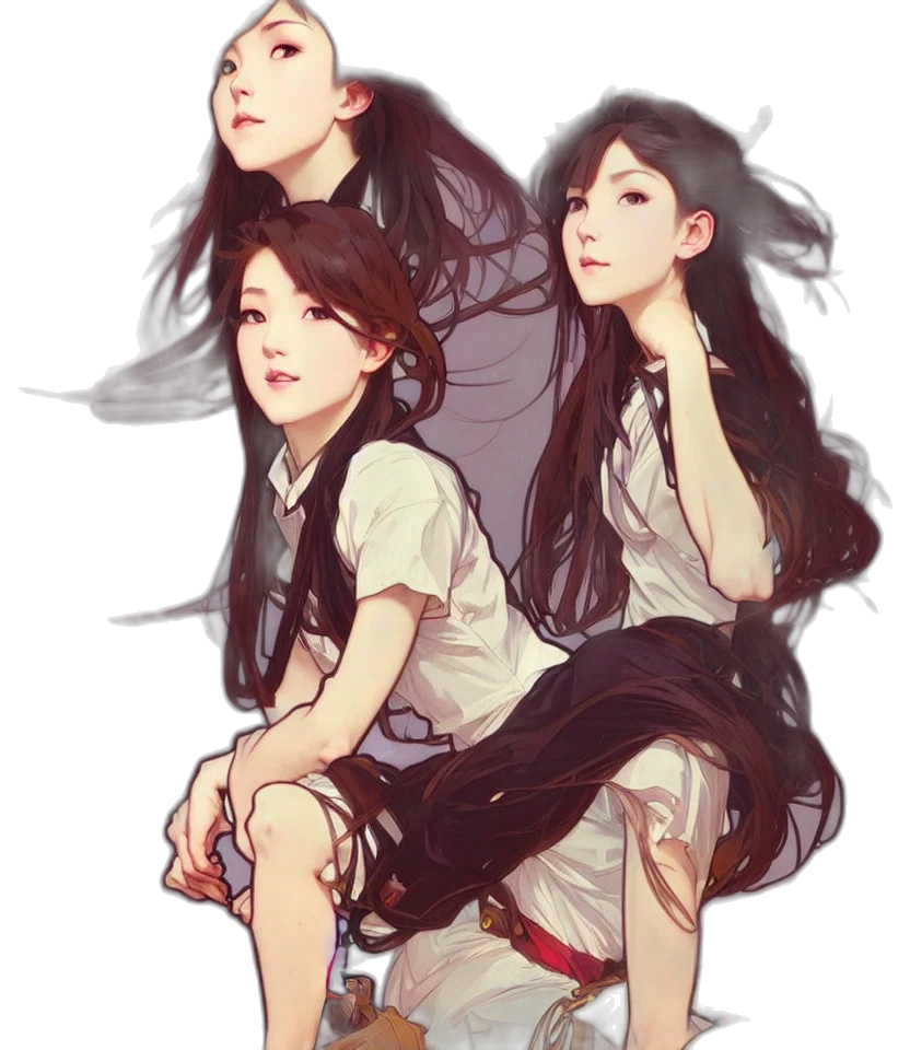 dress, hair, concept art, anime transparent PNG cut-out