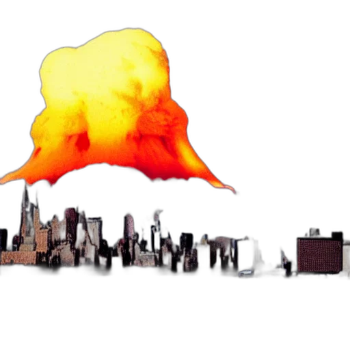 concept art, 3d render, pixel art, photorealistic, fire, photo, nuclear, explosion transparent PNG cut-out