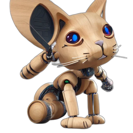staff, animal, robot, 3d render, concept art, cartoon, fantasy art, octane transparent PNG cut-out