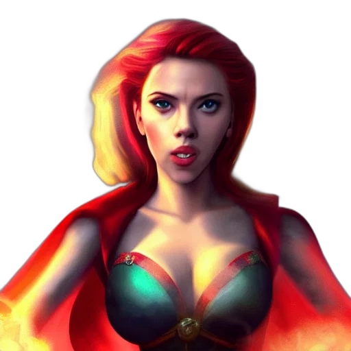 comic book art, fantasy art, concept art, pixel art, fire, red, angry, scarlett transparent PNG cut-out