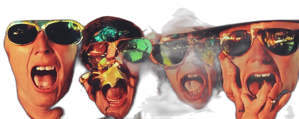 mask, 3d render, fear, loathing, mars, vegas transparent PNG cut-out