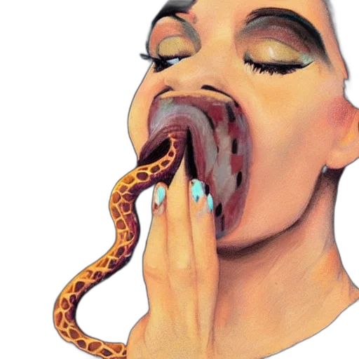 food, creature, face, mask, photorealistic, concept art, woman, snake transparent PNG cut-out