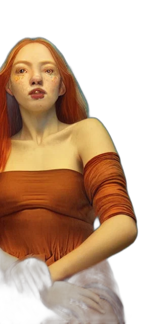 dress, jewelry, face, photorealistic, fantasy art, concept art, oil painting, earth tones transparent PNG cut-out