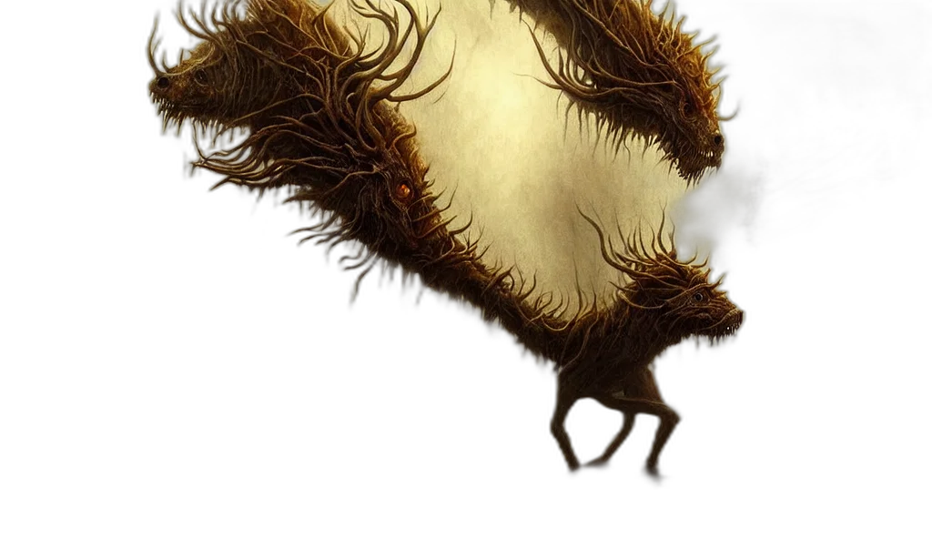 hair, mask, creature, crown, concept art, fantasy art, photorealistic, 3d render transparent PNG cut-out