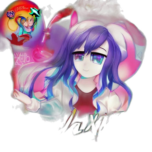 hat, anime, pixel art, vaporwave, fantasy art, colorful, pastel, blue transparent PNG cut-out
