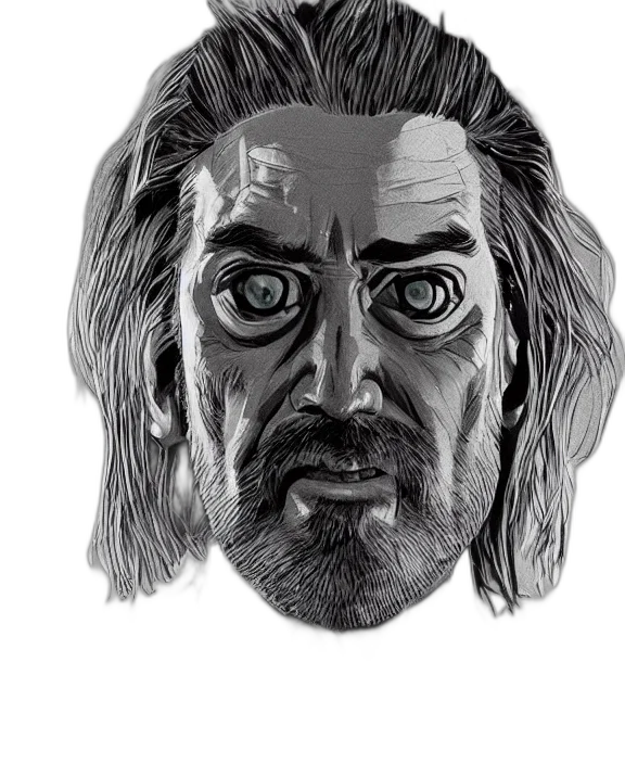 face, mask, hair, animal, comic book art, photorealistic, pencil sketch, cartoon transparent PNG cut-out