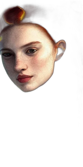 face, mask, crown, hat, photorealistic, 3d render, fantasy art, oil painting transparent PNG cut-out