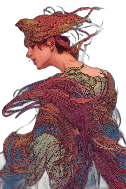 dress, dragon, crown, hair transparent PNG cut-out
