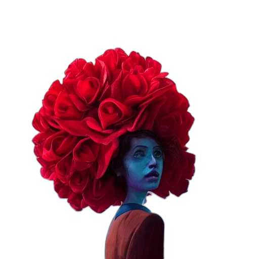 flower, crown, hat, hair, concept art, photorealistic, 3d render, fantasy art transparent PNG cut-out