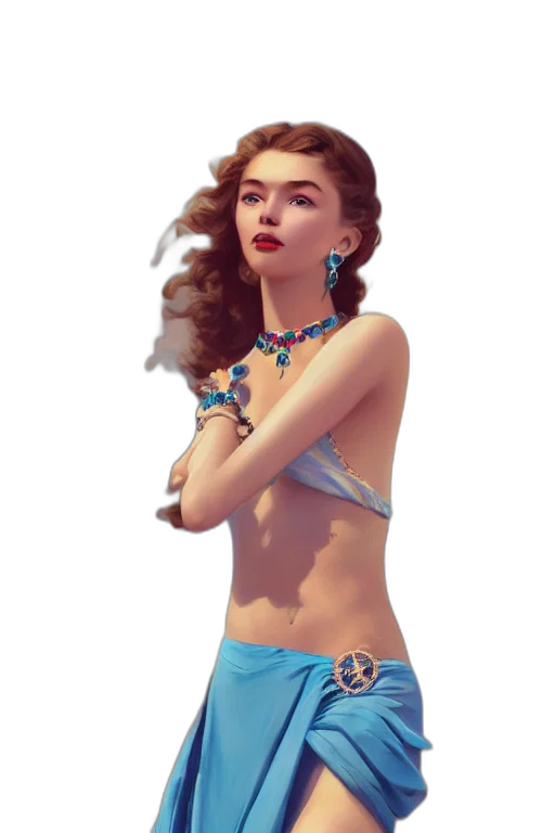 jewelry, dress, crown, photorealistic, concept art, fantasy art, 3d render, underwater transparent PNG cut-out