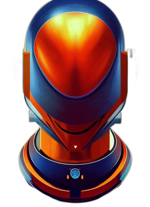 robot, mask, face, weapon, concept art, 3d render, comic book art, anime transparent PNG cut-out