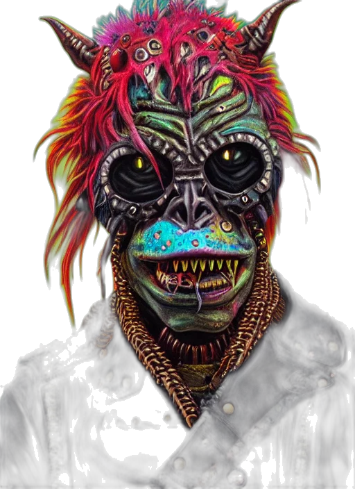 mask, face, creature, jacket transparent PNG cut-out