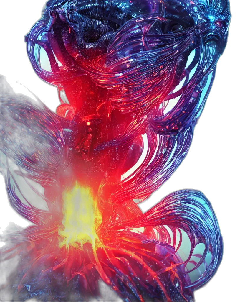 hair, dragon, flower, creature transparent PNG cut-out