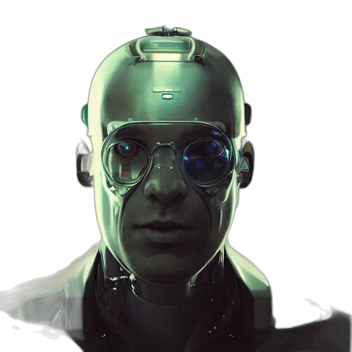 robot, face, mask, jacket transparent PNG cut-out