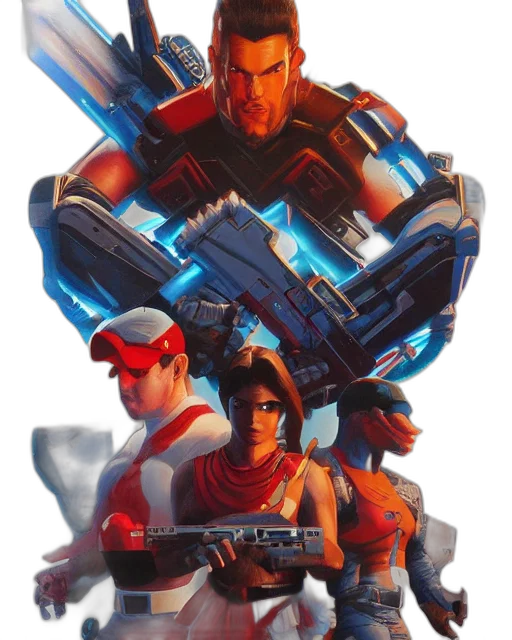 weapon, concept art, cyberpunk, pixel art, comic book art, red, retro, box transparent PNG cut-out