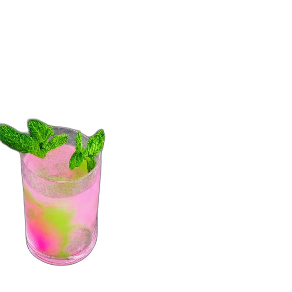 food, weapon, bottle, crown, vaporwave, 3d render, photorealistic, neon lights transparent PNG cut-out