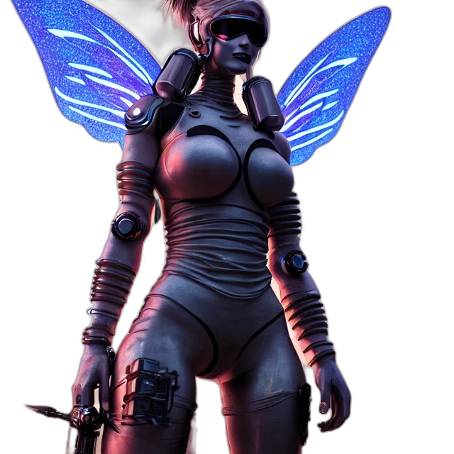 robot, weapon, staff, creature, concept art, cyberpunk, fantasy art, 3d render transparent PNG cut-out