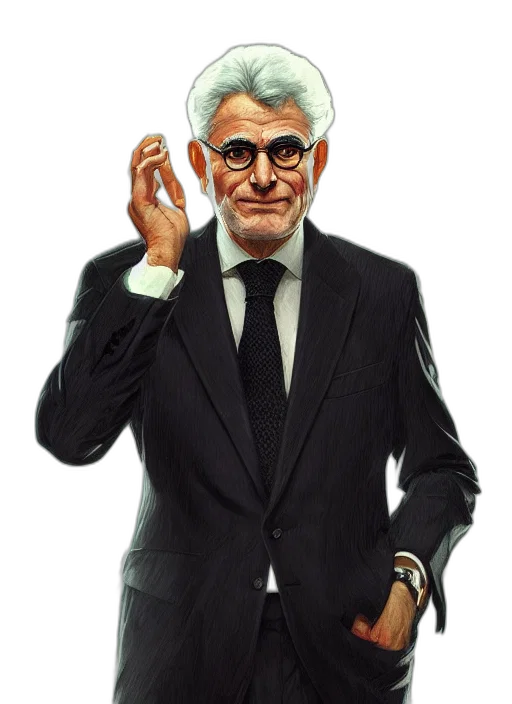 face, staff, jacket, concept art transparent PNG cut-out