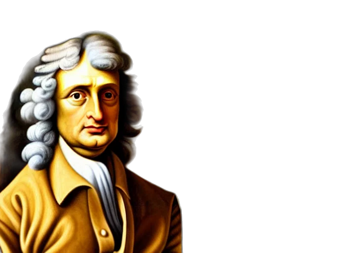 face, jacket, hair, photorealistic, classical, portrait, sir, isaac transparent PNG cut-out