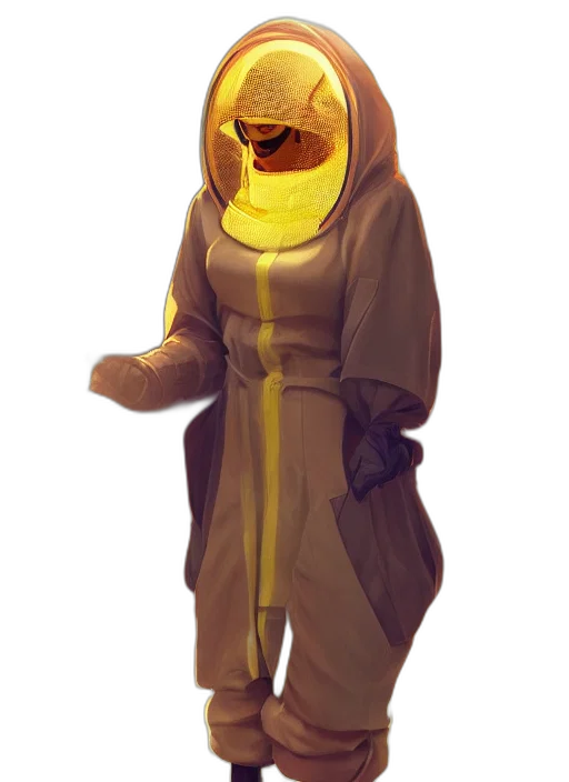 mask, staff, creature, jacket transparent PNG cut-out