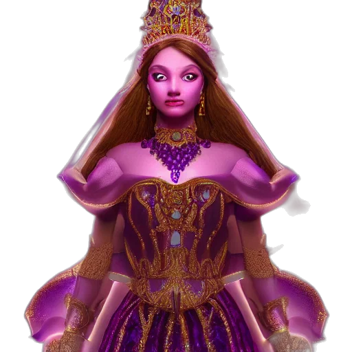crown, dress, jewelry, fantasy art, concept art, 3d render, pixel art, pastel transparent PNG cut-out