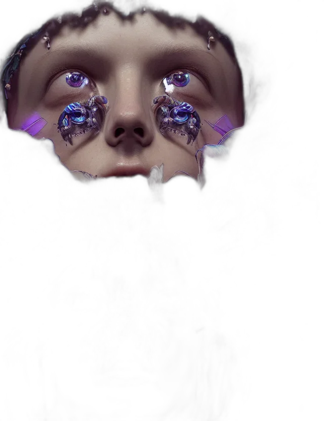 face, mask, robot, creature transparent PNG cut-out